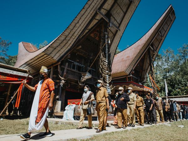 People of Tana Toraja performing the ceremony of death during the coronavirus pandemic