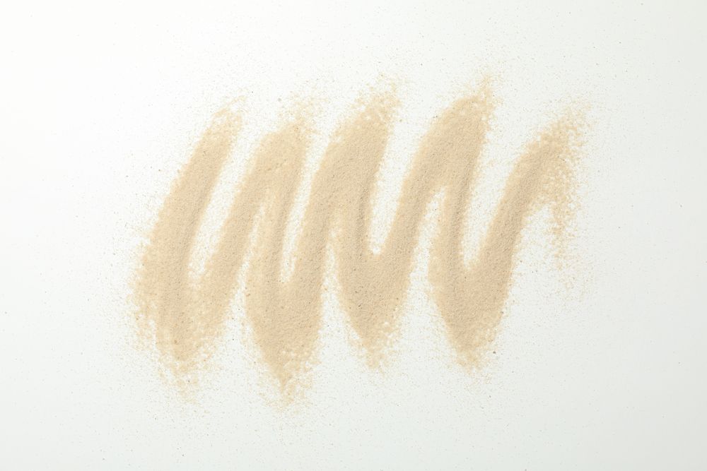 Dry sea sand on white background, top view