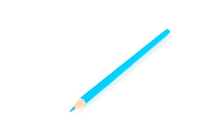 Color pencil isolated on studio background, closeup. Stationery