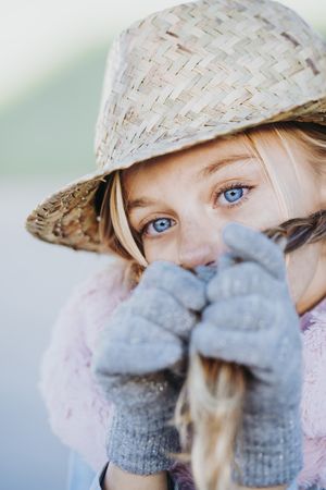 Stylish girl looking at camera
