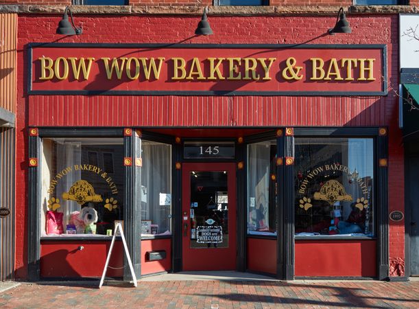 The Bow Wow Bakery & Bath dog-grooming shop in Dowagiac, Michigan