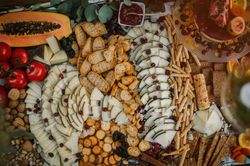 Great assortment of snacks served on table