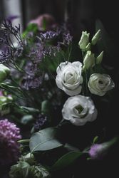 Bouquet of beautiful flowers in a vintage room