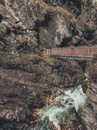 Tourist path among beautiful mountain landscape