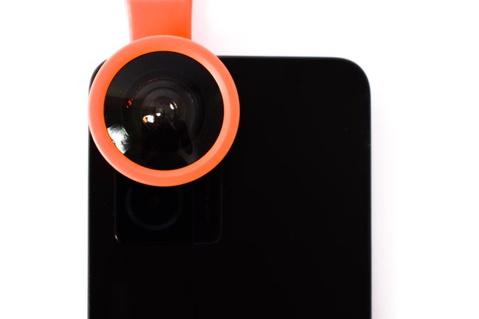 Snap on lens accessory on smartphone camera