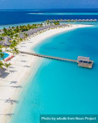 Idyllic pier on a beach resort in the Maldives 5Q7JEb