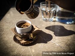 Greek coffee served on sunny day 5aXola