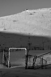 B&W fence in winter