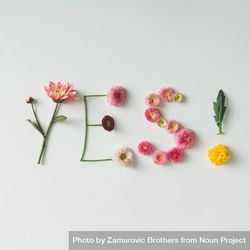 Word "YES" made of flowers on bright background 0KgRA0