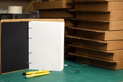 Wooden cover notebook in stock