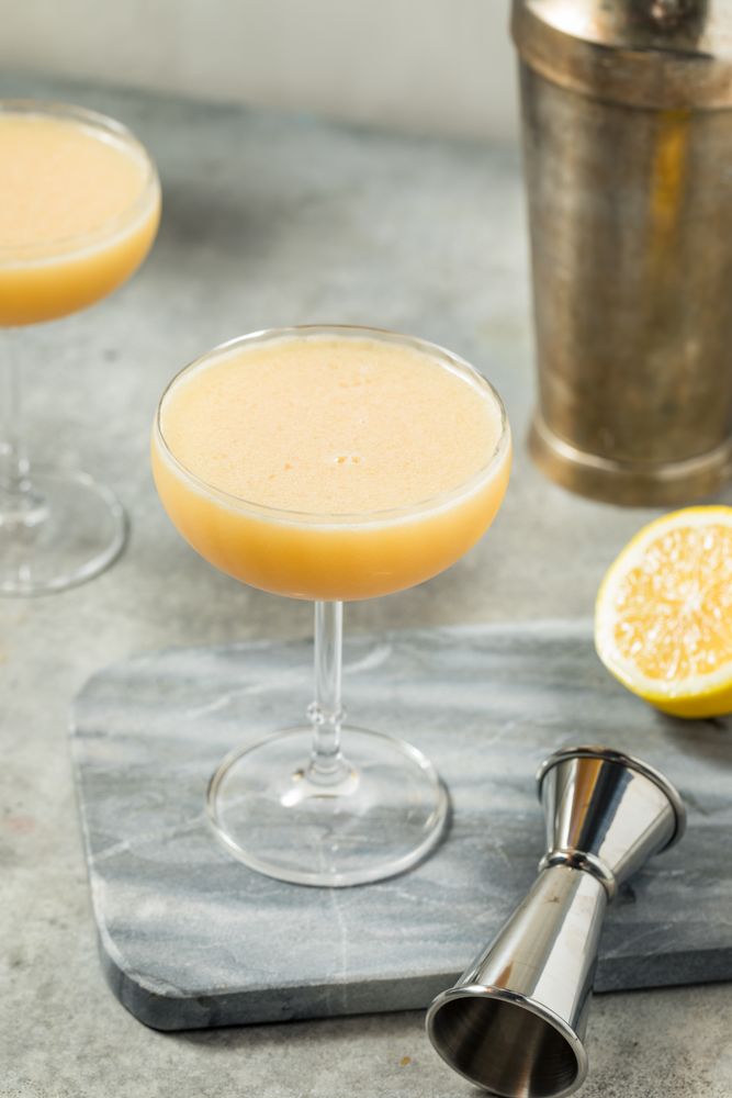 Cold Boozy Refreshing Whiskey Daisy Cocktail
