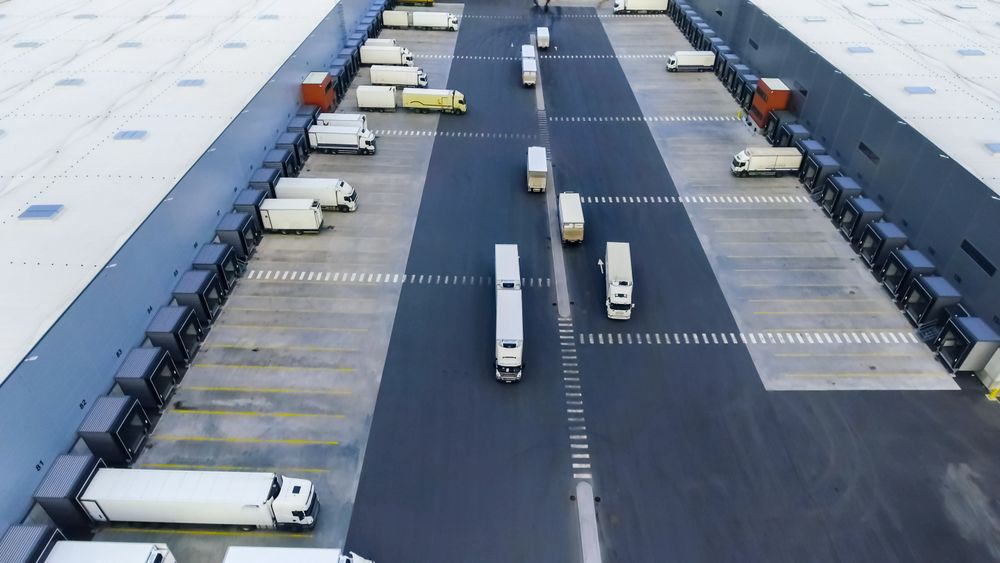 Aerial Shot of Industrial Warehouse