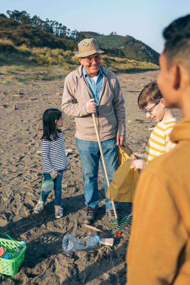 Volunteers preparing to clean the beach