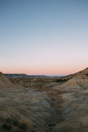 Sunset over arid landscape