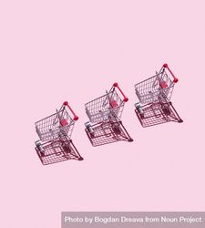 Three mini toy shopping carts 41ynZ4