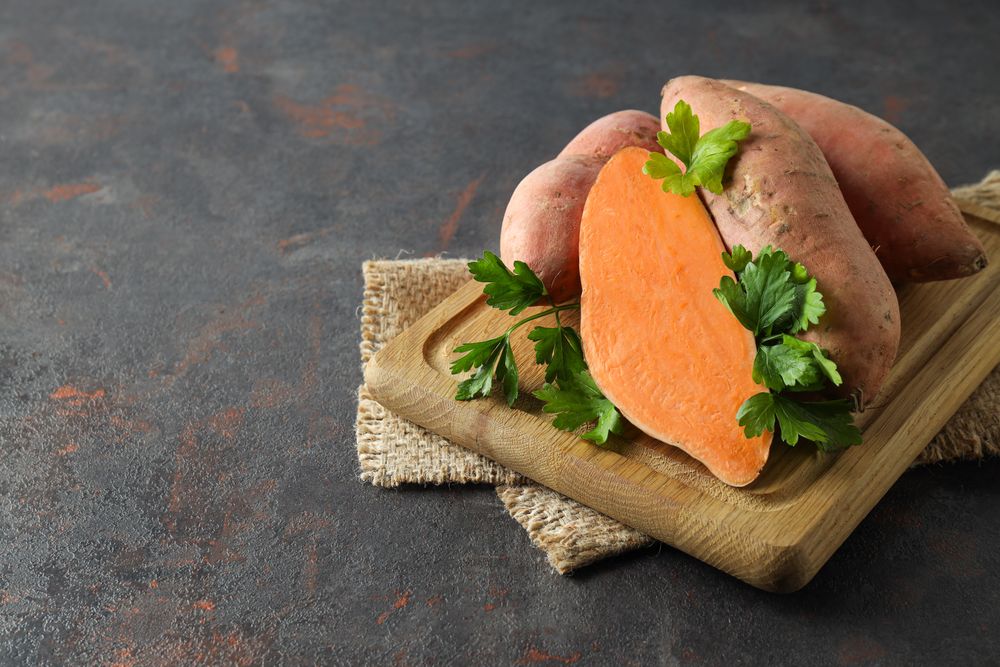 Sweet potato, concept of healthy food, vegetables