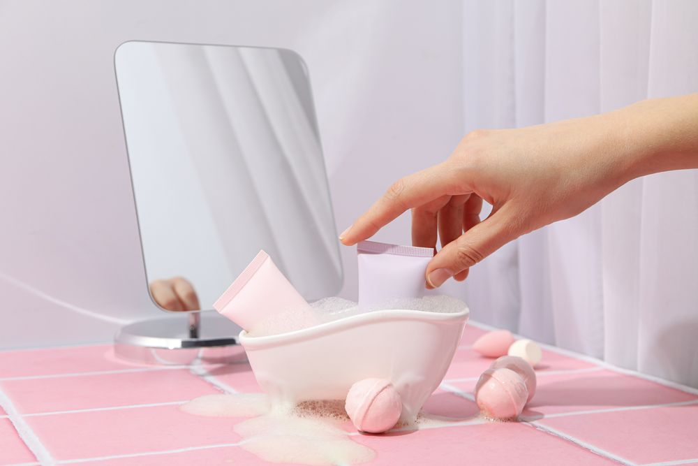 Concept of cosmetic and beauty care accessories