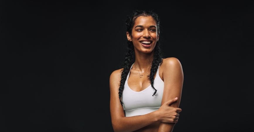Portrait of smiling fitness trainer