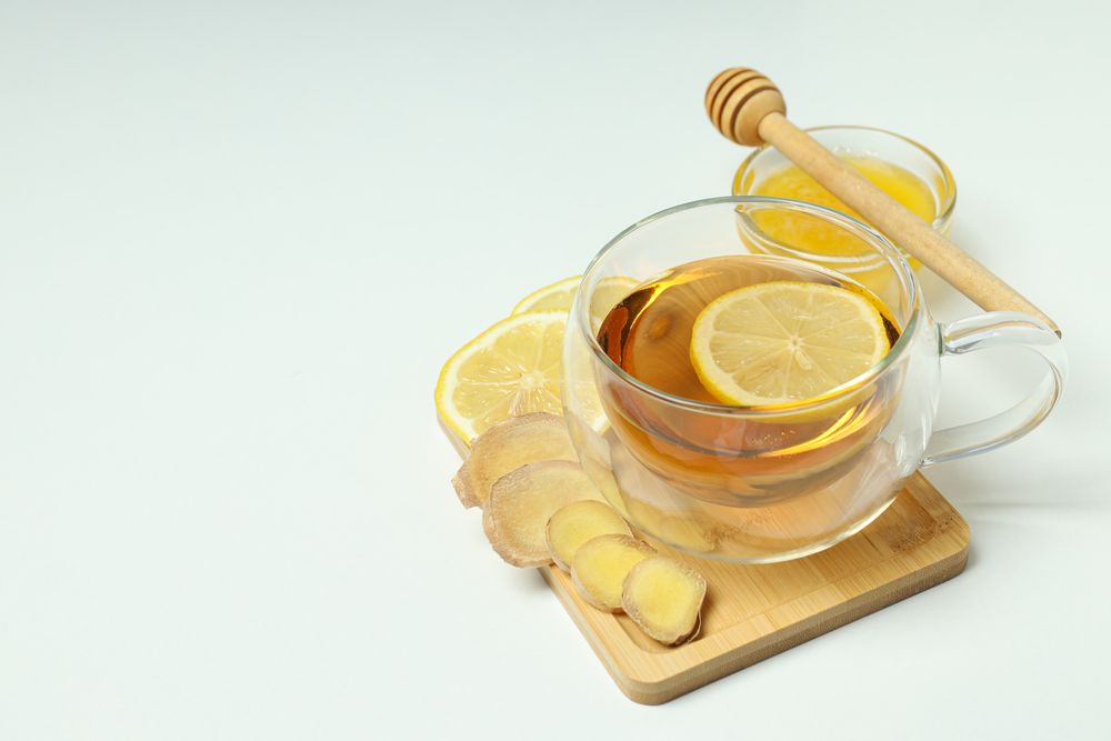 Cold treatment, healthcare concept - tea with ginger