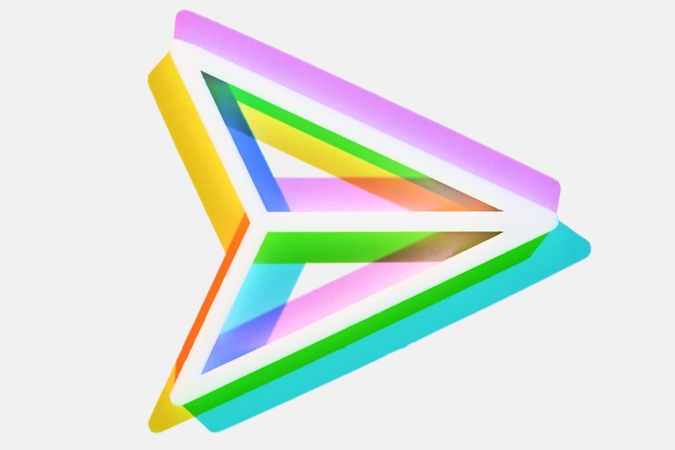 Multi-hued send post icon