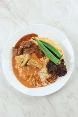 Top View Nasi Kandar, Popular Dish in Penang