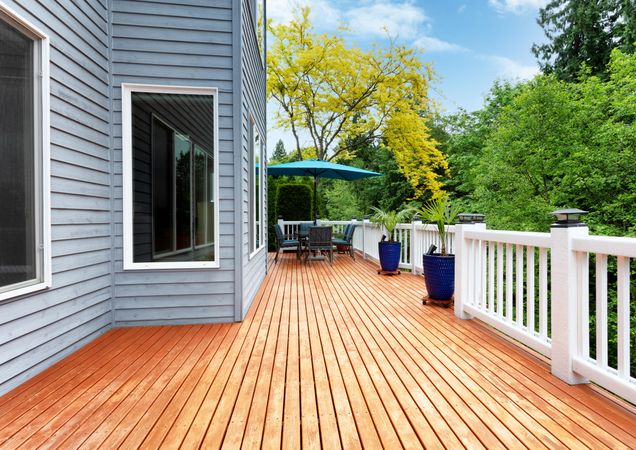 Decorated home outdoor deck