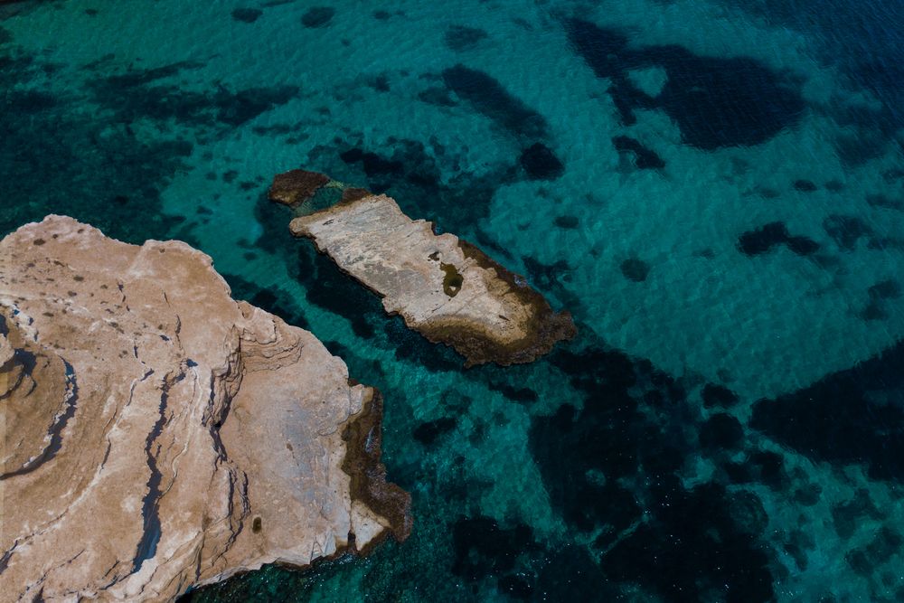 Aerial coast and hills