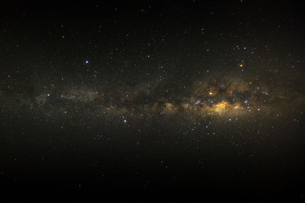 Clear milky way galaxy with stars and space dust in the universe