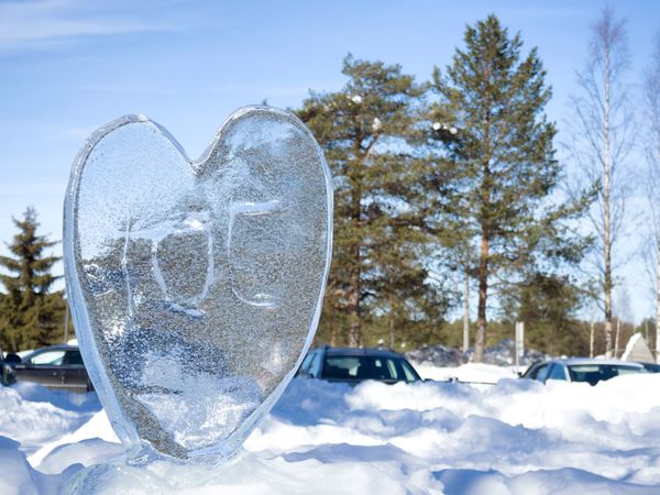 Ice sculpture of heart