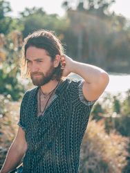 Hipster man near river