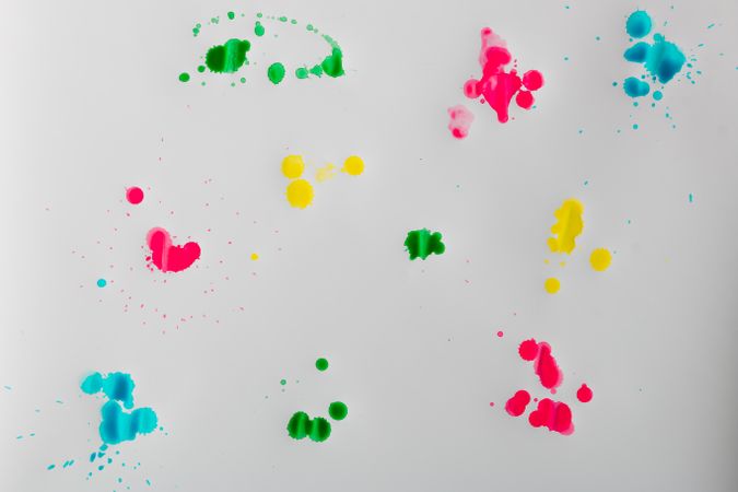 Vibrant dye stains on paper