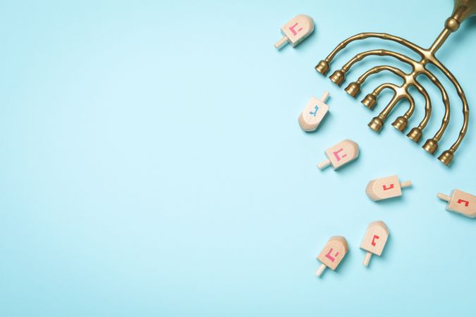 Concept of Jewish holiday, Hanukkah, space for text