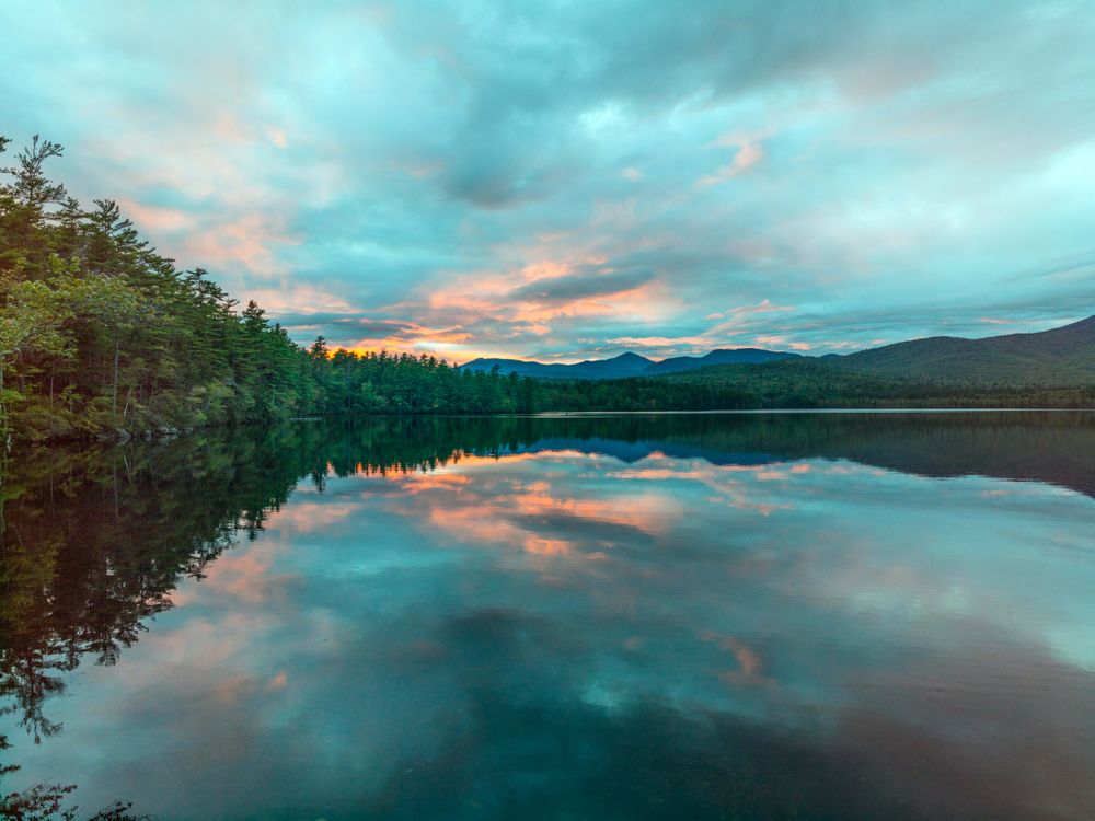 Sunset over Chocoura Lake in Moultonborough, New Hampshire