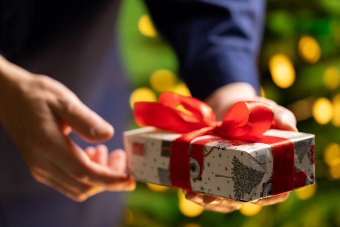 Christmas Gift in Male Hands