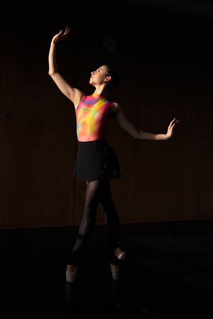 Warm-up and rehearsal of a professional ballet dancer