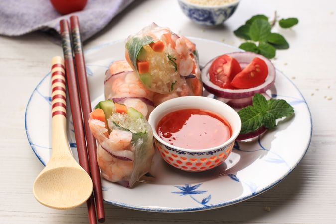Plate of Vietnamese food