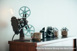 Close up of vintage projector with a light bulb 5lZlNb