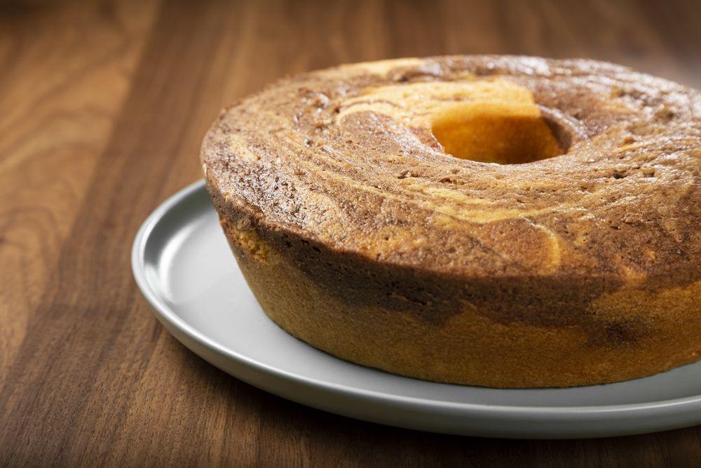Homemade marble cake. Delicious marble cake with chocolate and vanilla.