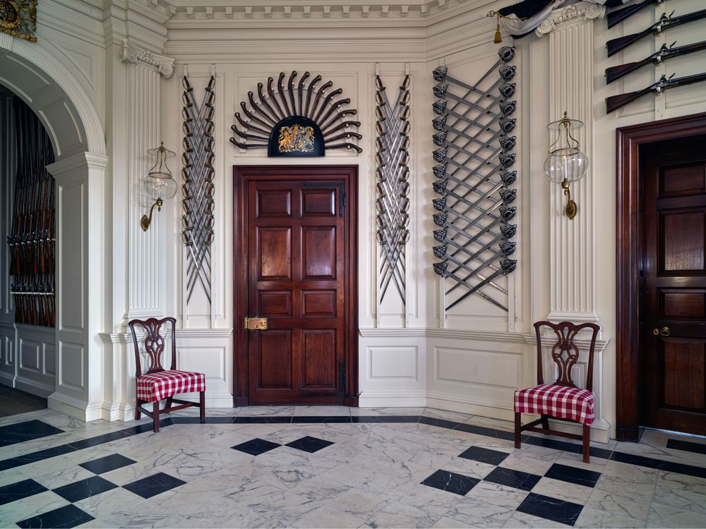 Armory on display in Colonial Williamsburg, Virginia