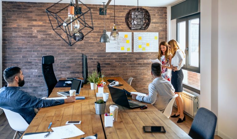 People in a business meeting to organize work