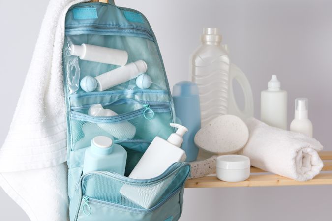 Toilet bag for different toilet and self care accessories