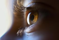 Macro image of a child’s eye