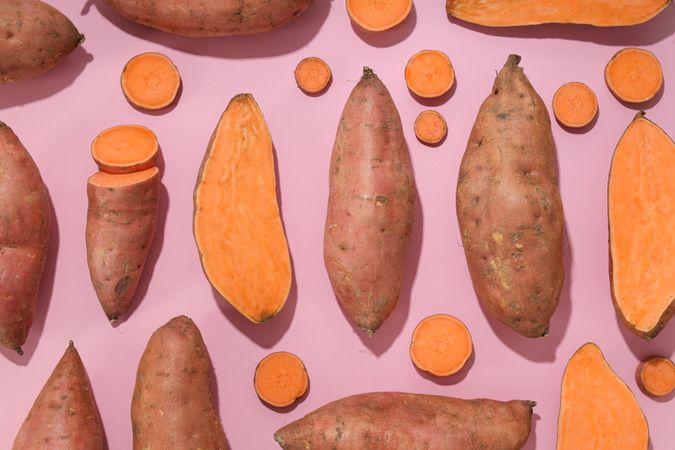 Sweet potato, concept of healthy food, vegetables