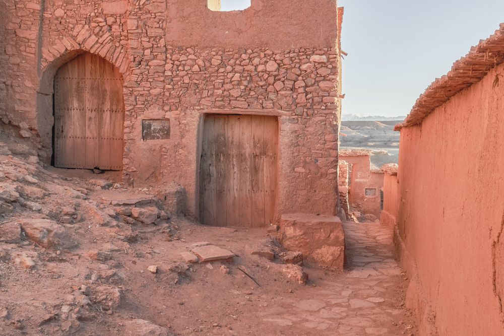 Ancient city in desert and wonderful sky