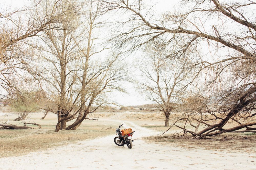 motorbike on countryside road