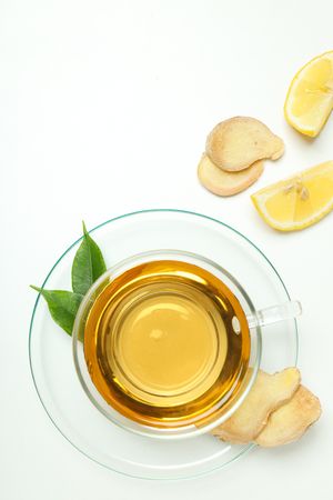 Cold treatment, healthcare concept - tea with ginger