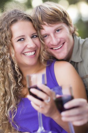 A Couple Enjoying A Glass Of Wine in the Park
