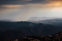 Views of the Montserrat Mountain with storm