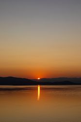 Sunset with reflections in the water