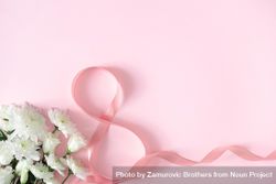 Roses and spring flowers with pink ribbon 5qvmK4